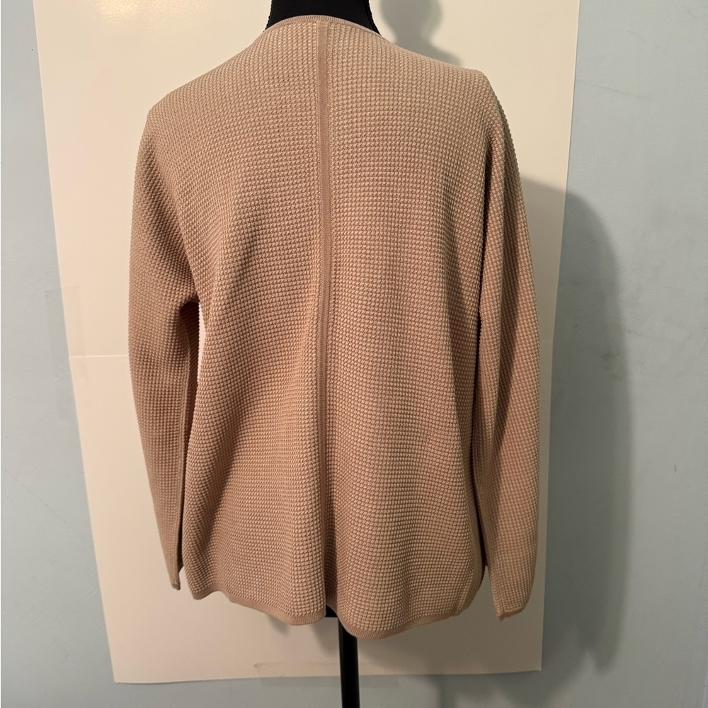 Eileen Fisher Tan and Cream Cardigan 80% silk - Picture 3 of 5